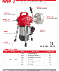 Máy thông cống DALI GQ-75 - Hàng chính hãng