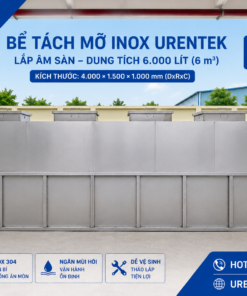 Bể tách mỡ 6000L – Bẫy mỡ công nghiệp 6m³ inox SUS304 cho nhà hàng, khách sạn và nhà máy